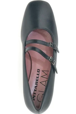 Décolleté nere con cinturini e tacco basso Pittarello glam 6685