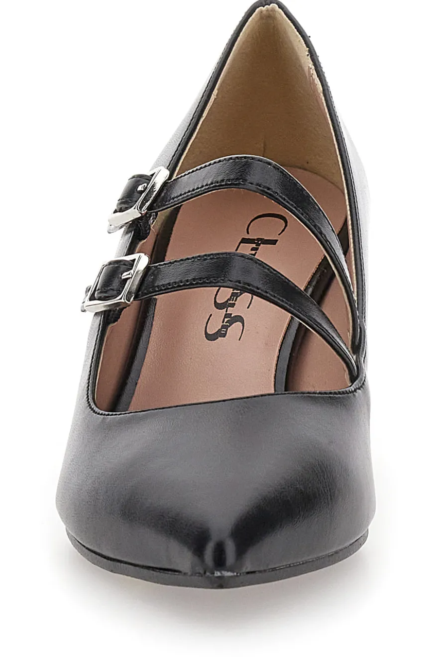 Décolleté nere con cinturino Obliquo PITTARELLO CLASS 4362