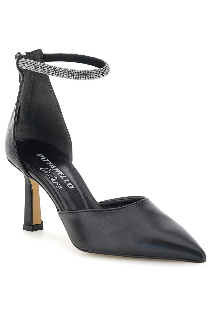 Décolleté nere con cinturino Pittarello couture 709