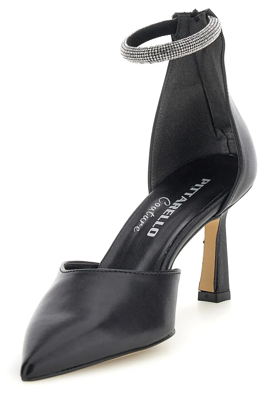 Décolleté nere con cinturino Pittarello couture 709