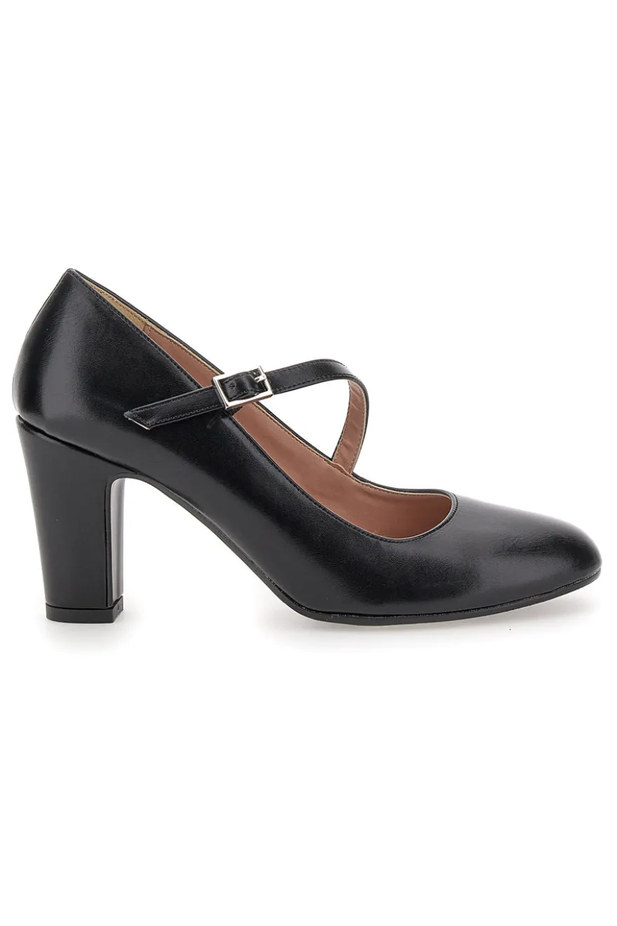 Décolleté nere con cinturino obliquo PITTARELLO CLASS 558