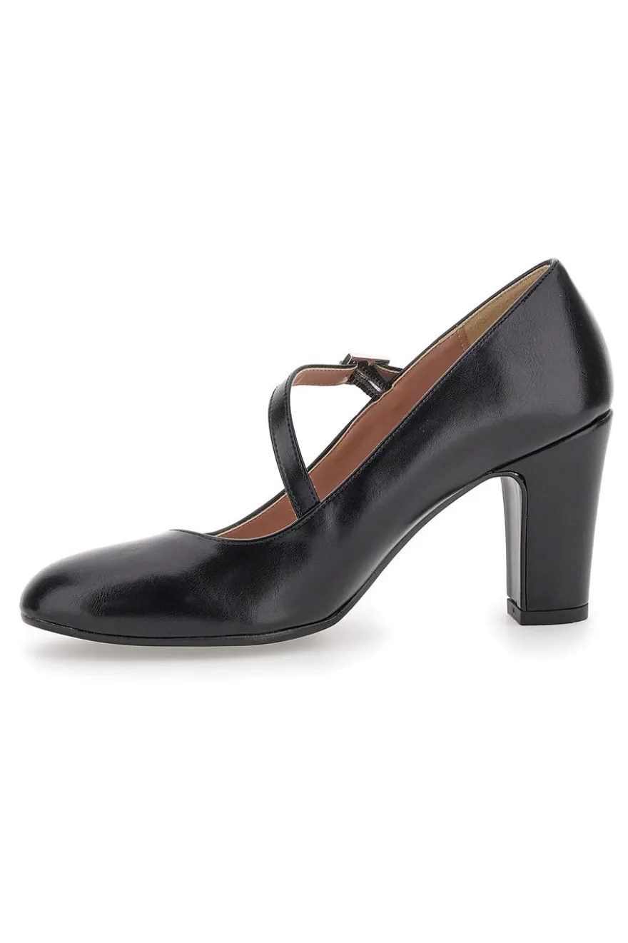 Décolleté nere con cinturino obliquo PITTARELLO CLASS 558