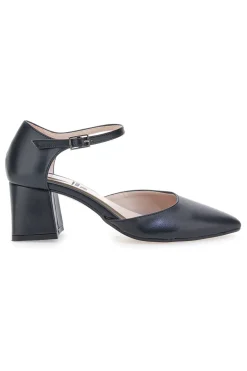 Décolleté nere con cinturino alla caviglia Made in Italy Pittarello vera 4781