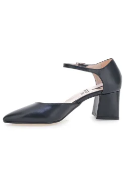 Décolleté nere con cinturino alla caviglia Made in Italy Pittarello vera 4781