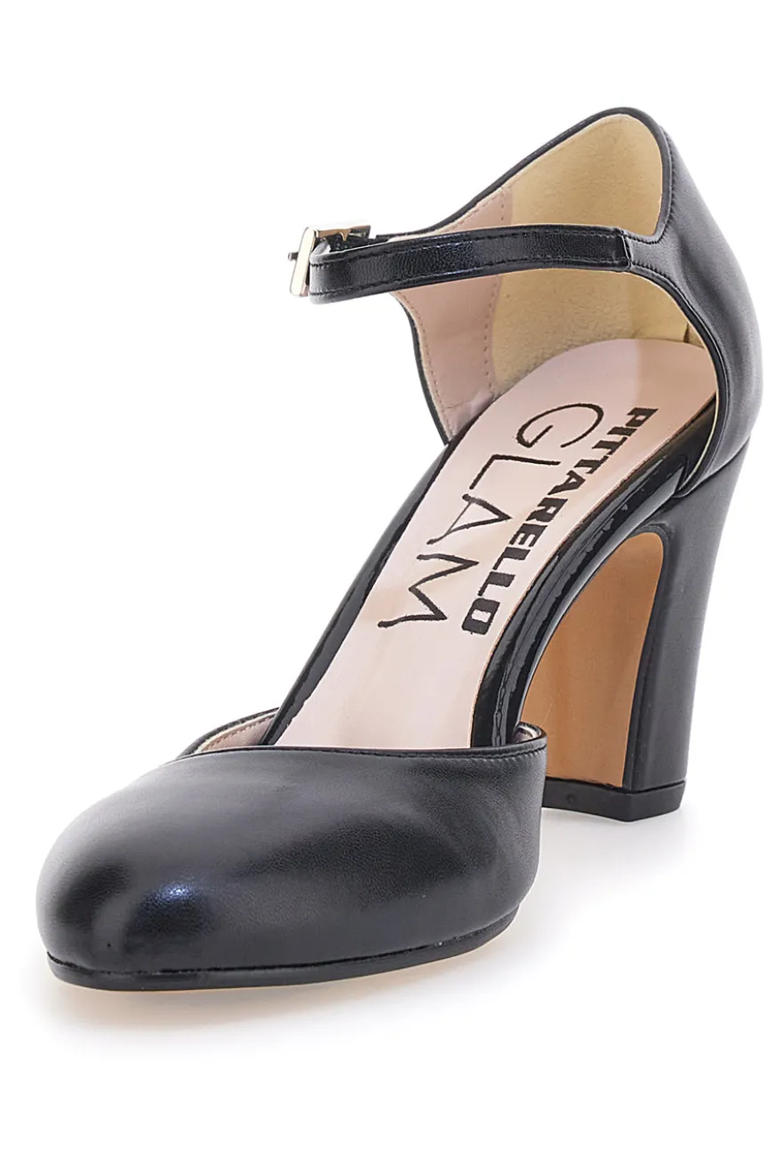 Décolleté Nere con Cinturino alla Caviglia Made in Italy PITTARELLO GLAM 2561