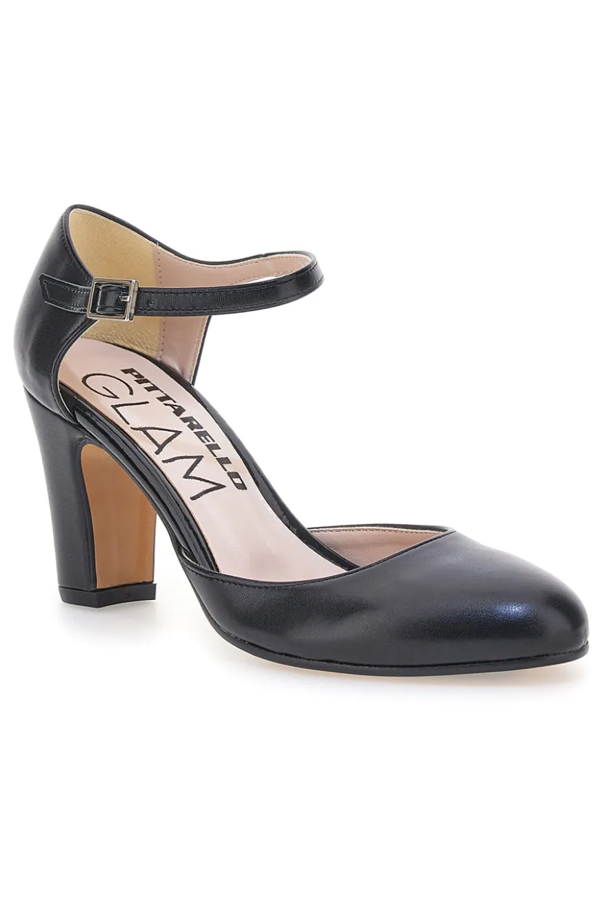 Décolleté Nere con Cinturino alla Caviglia Made in Italy PITTARELLO GLAM 2561