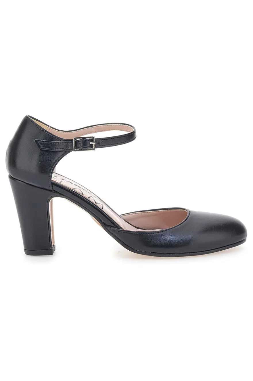 Décolleté Nere con Cinturino alla Caviglia Made in Italy PITTARELLO GLAM 2561