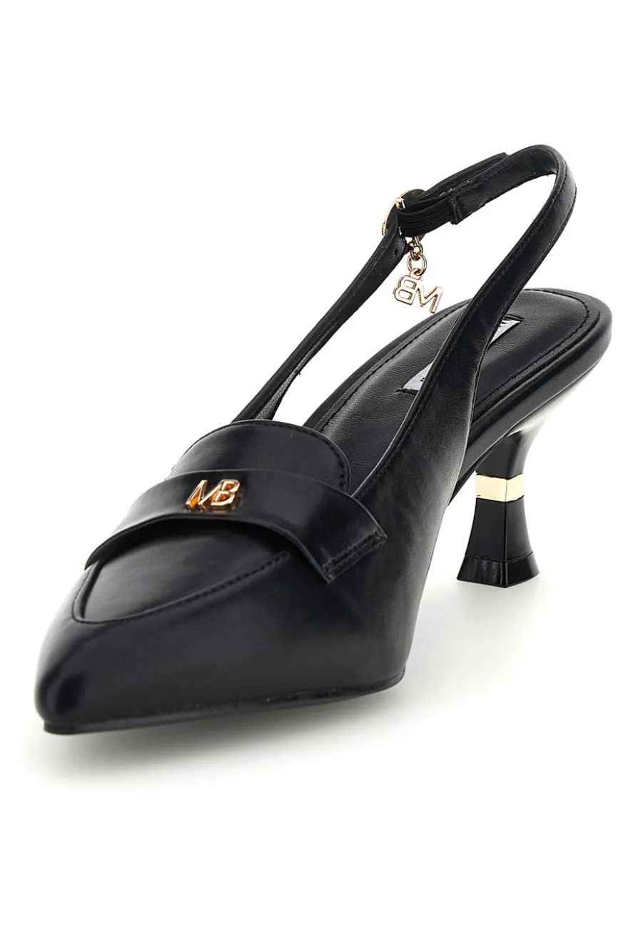 Décolleté nere con cinturino slingback e morsetto decorativo Mariella Burani 51101C1563