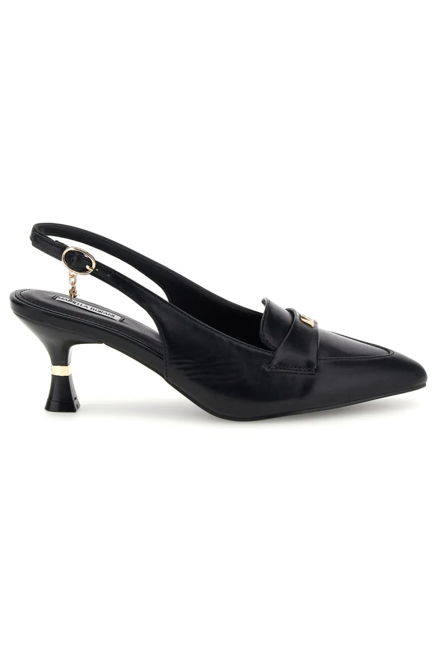 Décolleté nere con cinturino slingback e morsetto decorativo Mariella Burani 51101C1563