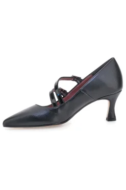 Décolleté nere con doppi cinturini lucidi Pittarello glam 64362