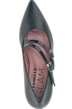 Décolleté nere con doppi cinturini lucidi Pittarello glam 64362