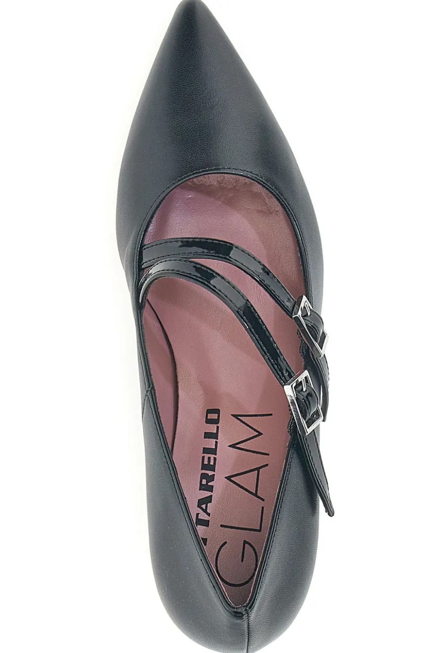 Décolleté nere con doppi cinturini lucidi Pittarello glam 64362