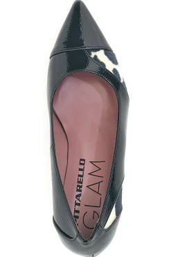 Décolleté nere con inserti animalier effetto cavallino e vernice Pittarello glam 64379