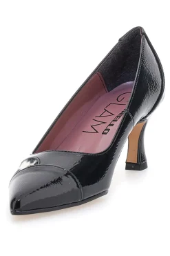 Décolleté nere con inserti animalier effetto cavallino e vernice Pittarello glam 64379