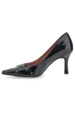 Décolleté nere con punta affusolata, fibbie e borchie Pittarello glam 3843