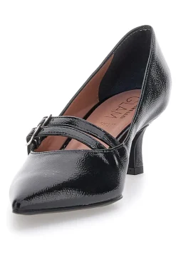 Décolleté nere con punta affusolata e doppia fibbia Pittarello glam 3854R
