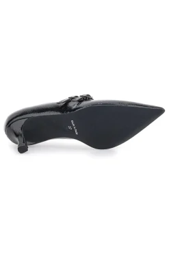 Décolleté nere con punta affusolata e doppia fibbia Pittarello glam 3854R