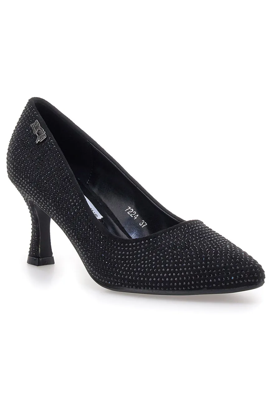 Décolleté nere con strass Nazareno gabrieli 7224