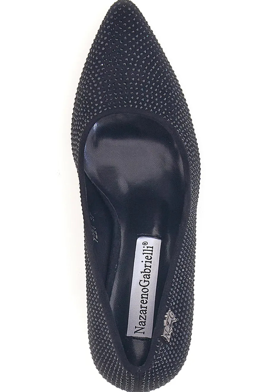 Décolleté nere con strass Nazareno gabrieli 7224