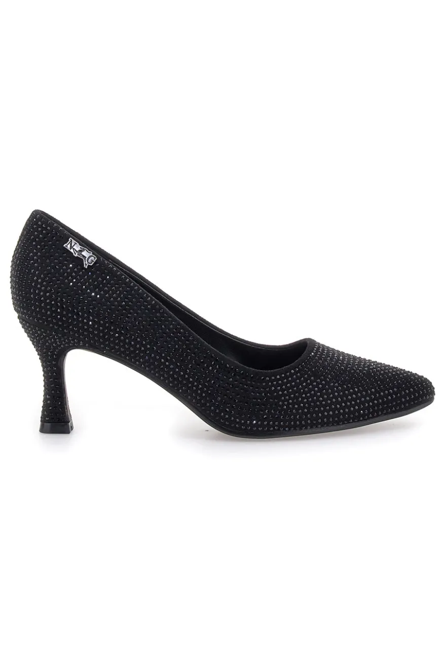 Décolleté nere con strass Nazareno gabrieli 7224