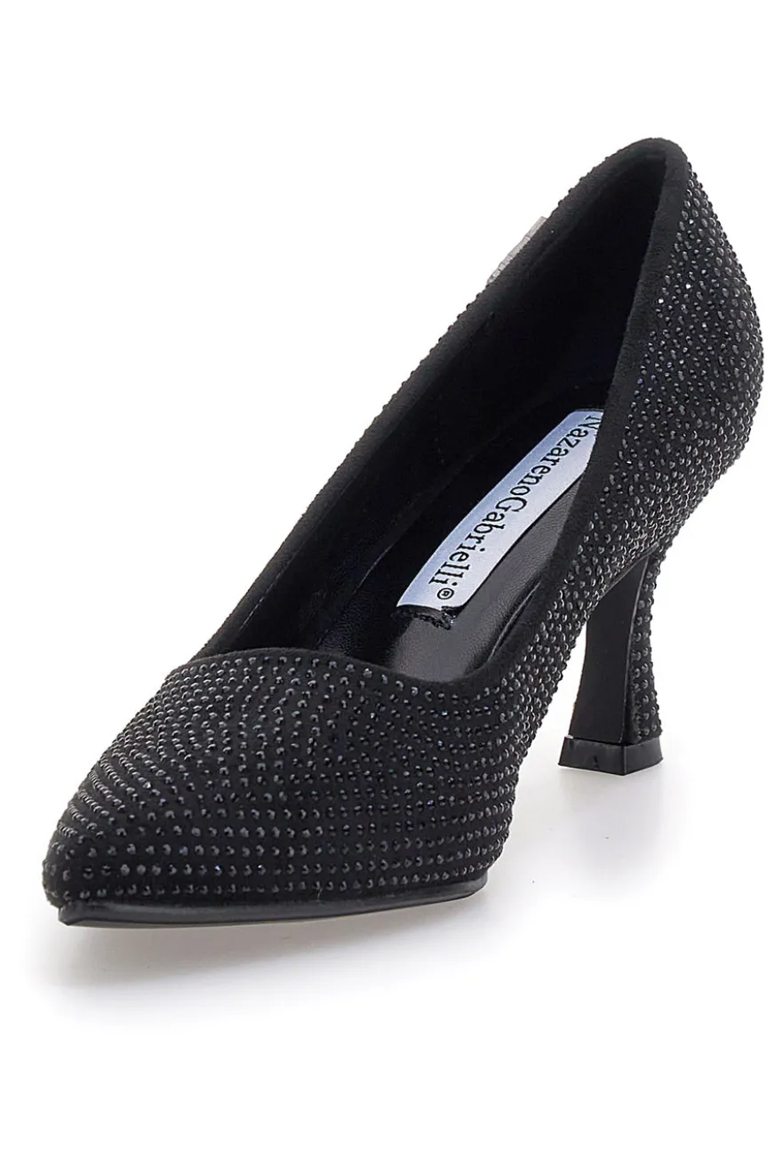 Décolleté nere con strass Nazareno gabrieli 7224