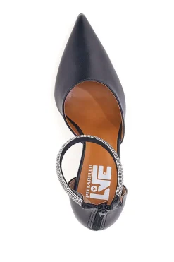 Décolleté nere con tacco a spillo e cinturino gioiello Pittarello love 63512