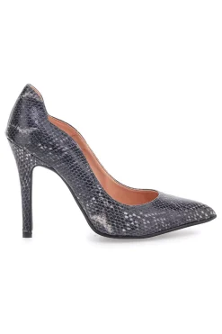Décolleté nere effetto pitonato con tacco alto Pittarello Love 3478