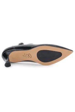 Décolleté nere effetto vernice con cinturino a T Pittarello glam 1300