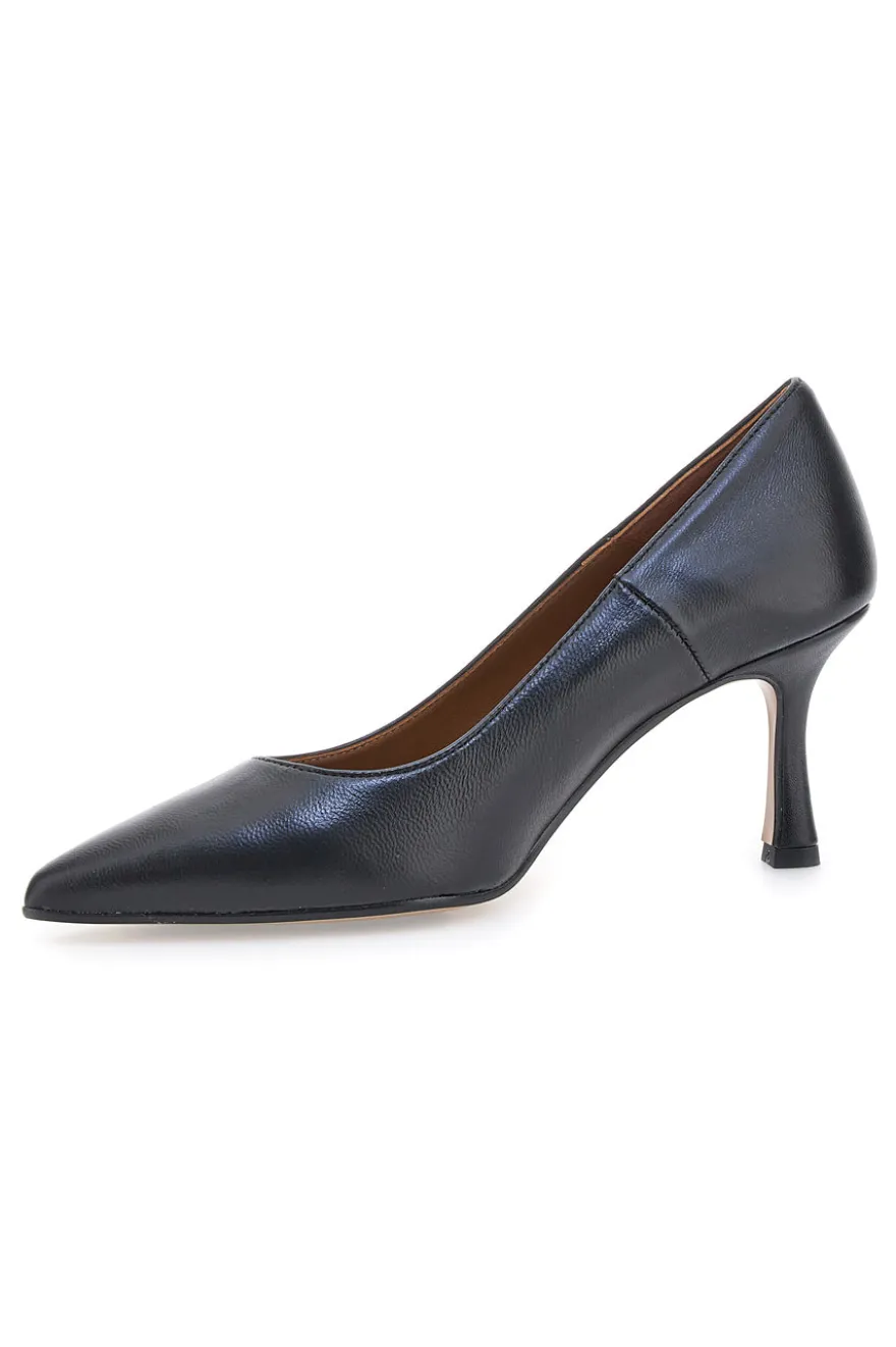 Décolleté nere in pelle con tacco a spillo Pittarello Plus 777 Made in Italy