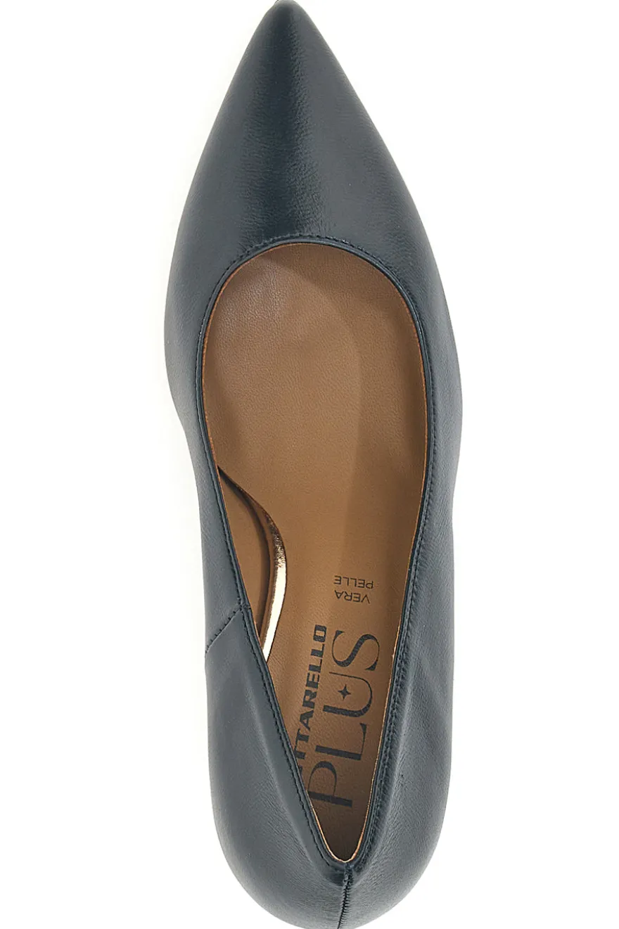 Décolleté nere in pelle con tacco a spillo Pittarello Plus 777 Made in Italy