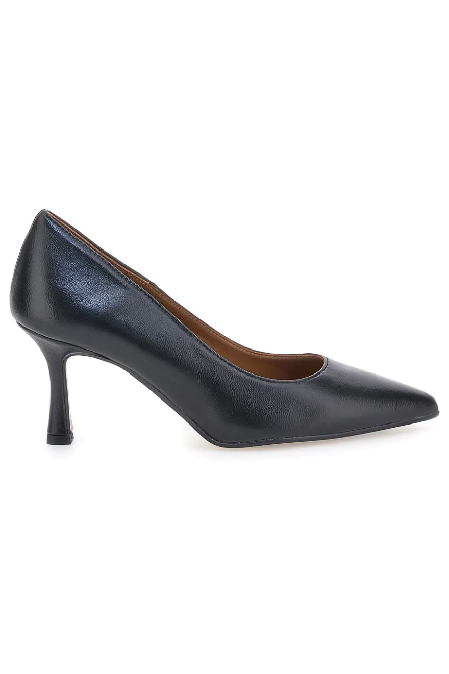 Décolleté nere in pelle con tacco a spillo Pittarello Plus 777 Made in Italy