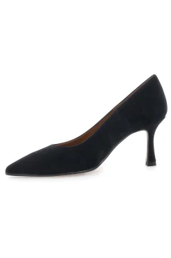 Décolleté nere in pelle scamosciata con tacco Pittarello Plus 777 Made in Italy