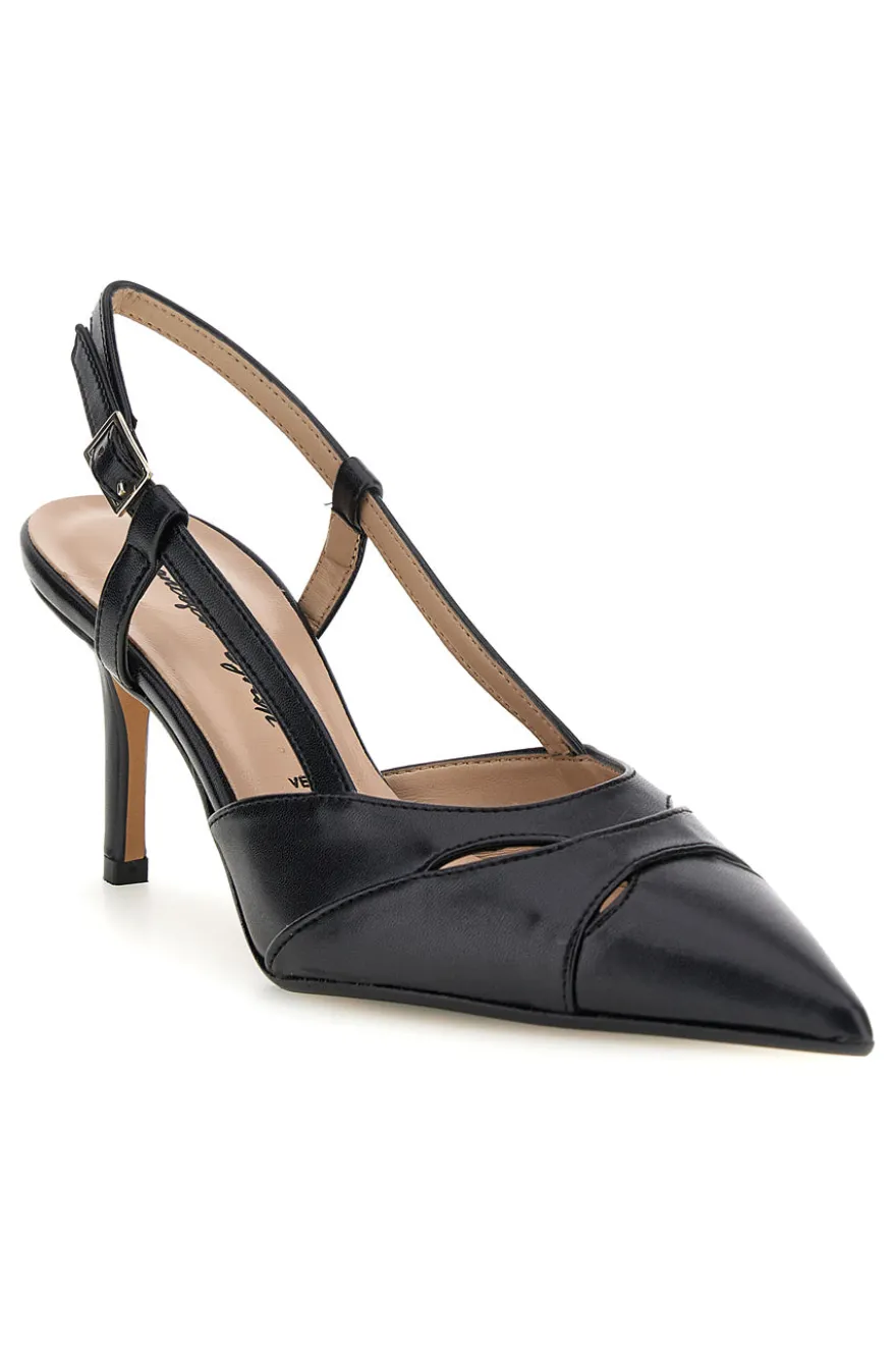 Décolleté nere in vera pelle con cinturino Francesca Gritti P7060