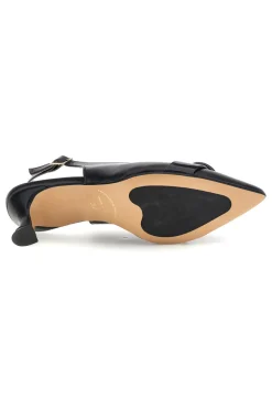 Décolleté nere in vera pelle con fibbia decorativa Francesca Gritti P0501