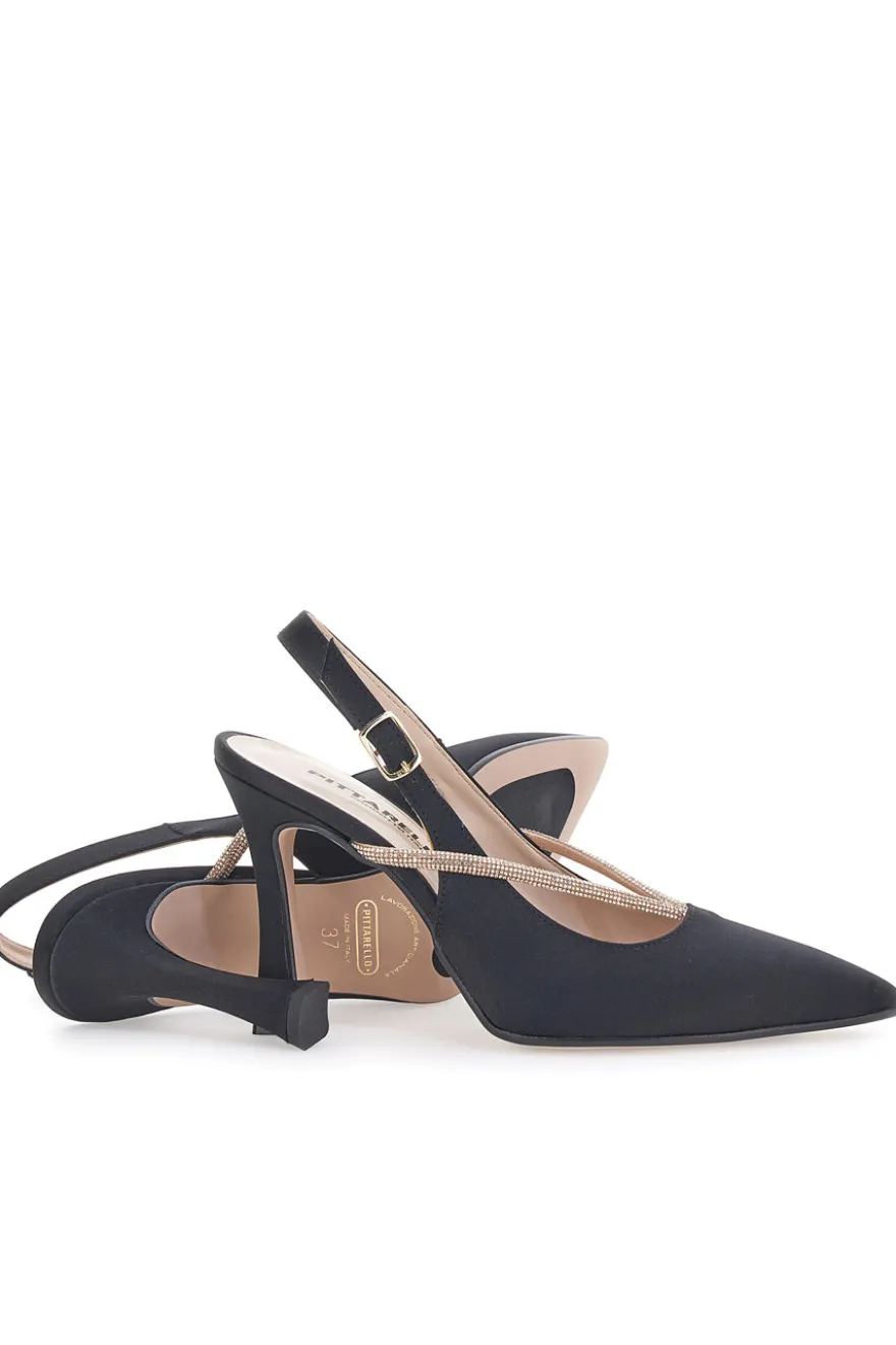 Décolleté Nere Slingback con Strass PITTARELLO 100