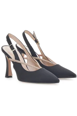 Décolleté Nere Slingback con Strass PITTARELLO 100