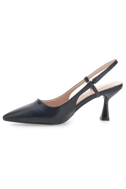 Décolleté nere slingback con tacco First lady P653