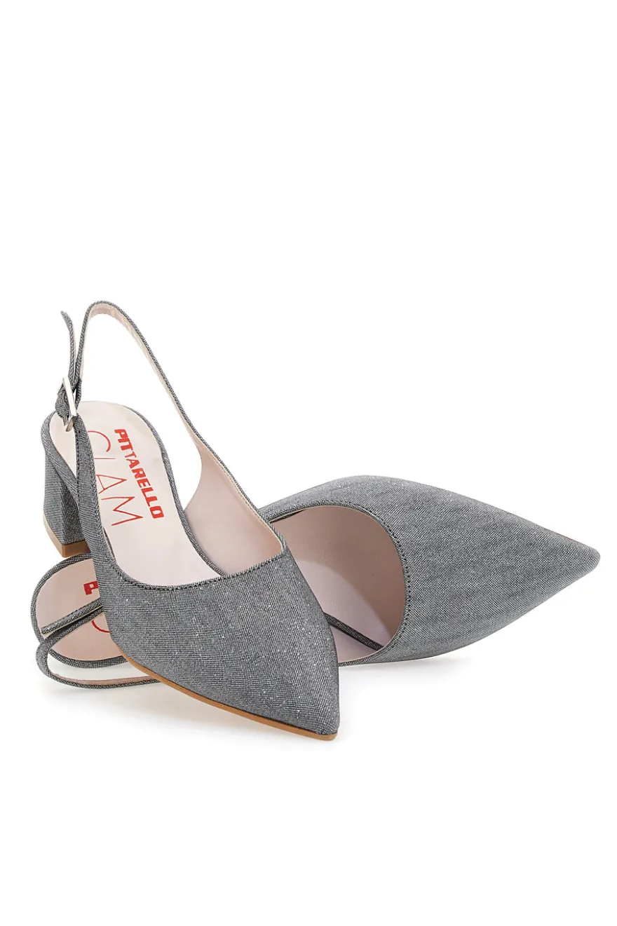 Décolleté Nere Slingback Effetto Brillantini PITTARELLO GLAM 3123