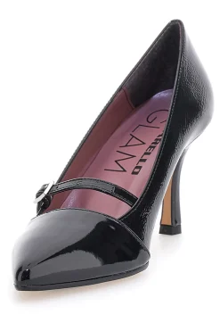 Décolleté nere verniciate con cinturino Pittarello glam 63100