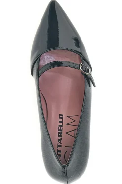 Décolleté nere verniciate con cinturino Pittarello glam 63100