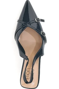 Décolleté Nero effetto vernice slingback con cinturini Mon dieu CMJ2405315