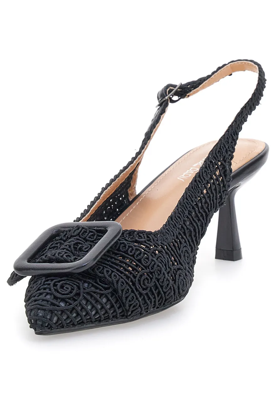 Décolleté Nero slingback tacco medio Le havre Paris 63181