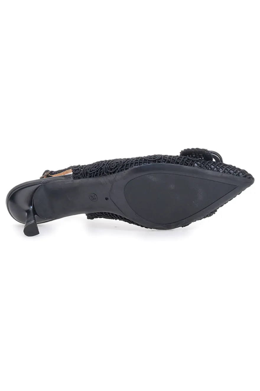 Décolleté Nero slingback tacco medio Le havre Paris 63181
