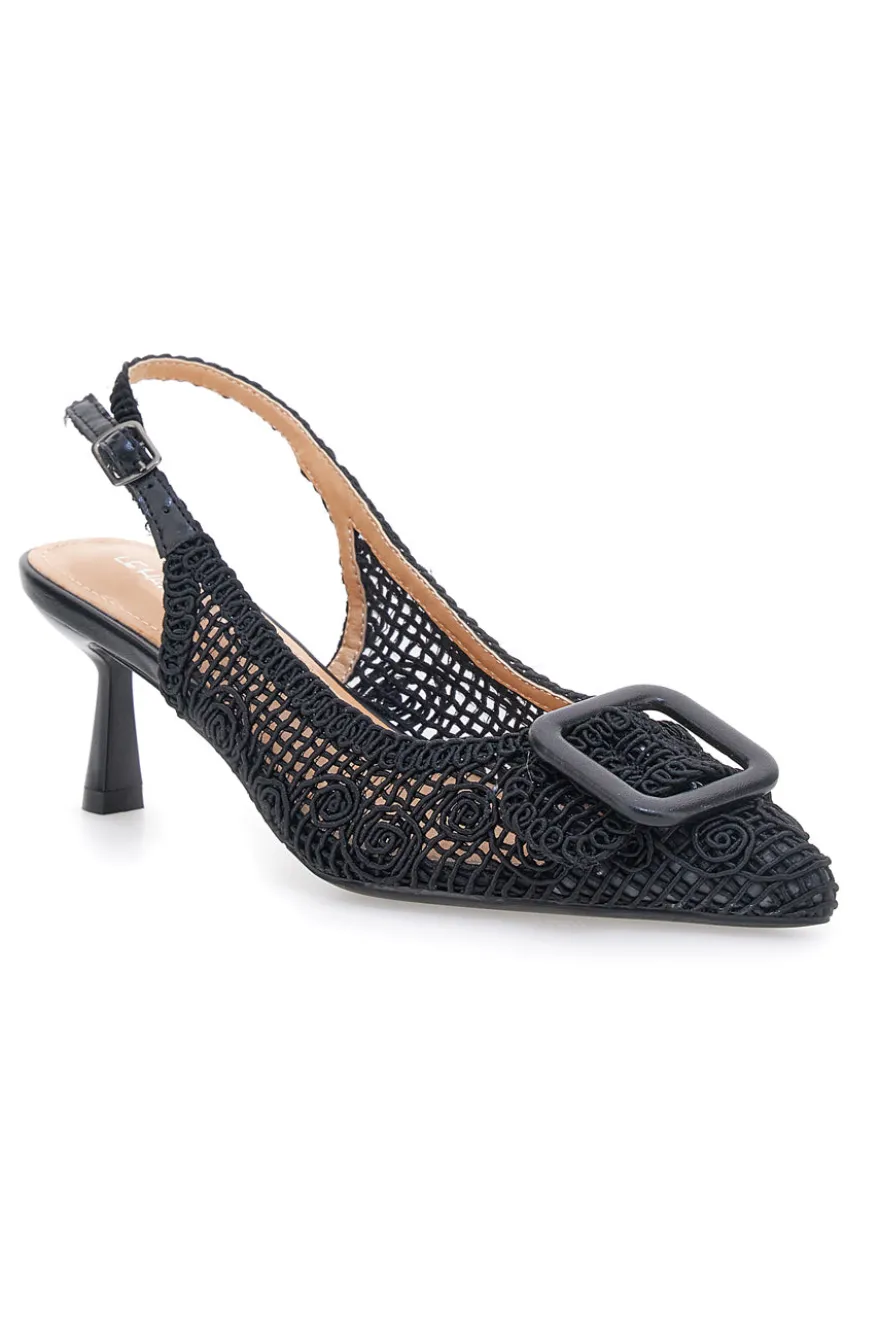 Décolleté Nero slingback tacco medio Le havre Paris 63181
