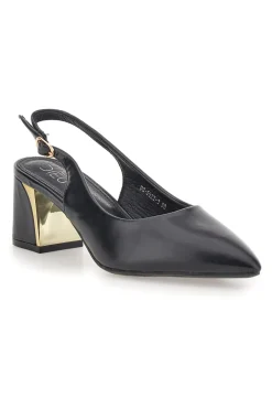 Décolleté Nero slingback tacco medio Mon dieu DQ50233