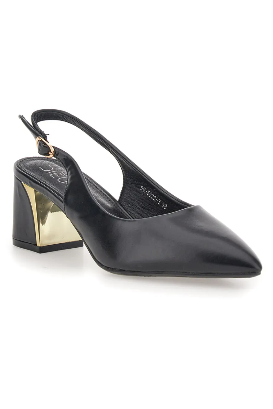 Décolleté Nero slingback tacco medio Mon dieu DQ50233