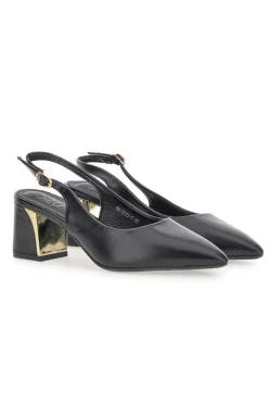 Décolleté Nero slingback tacco medio Mon dieu DQ50233