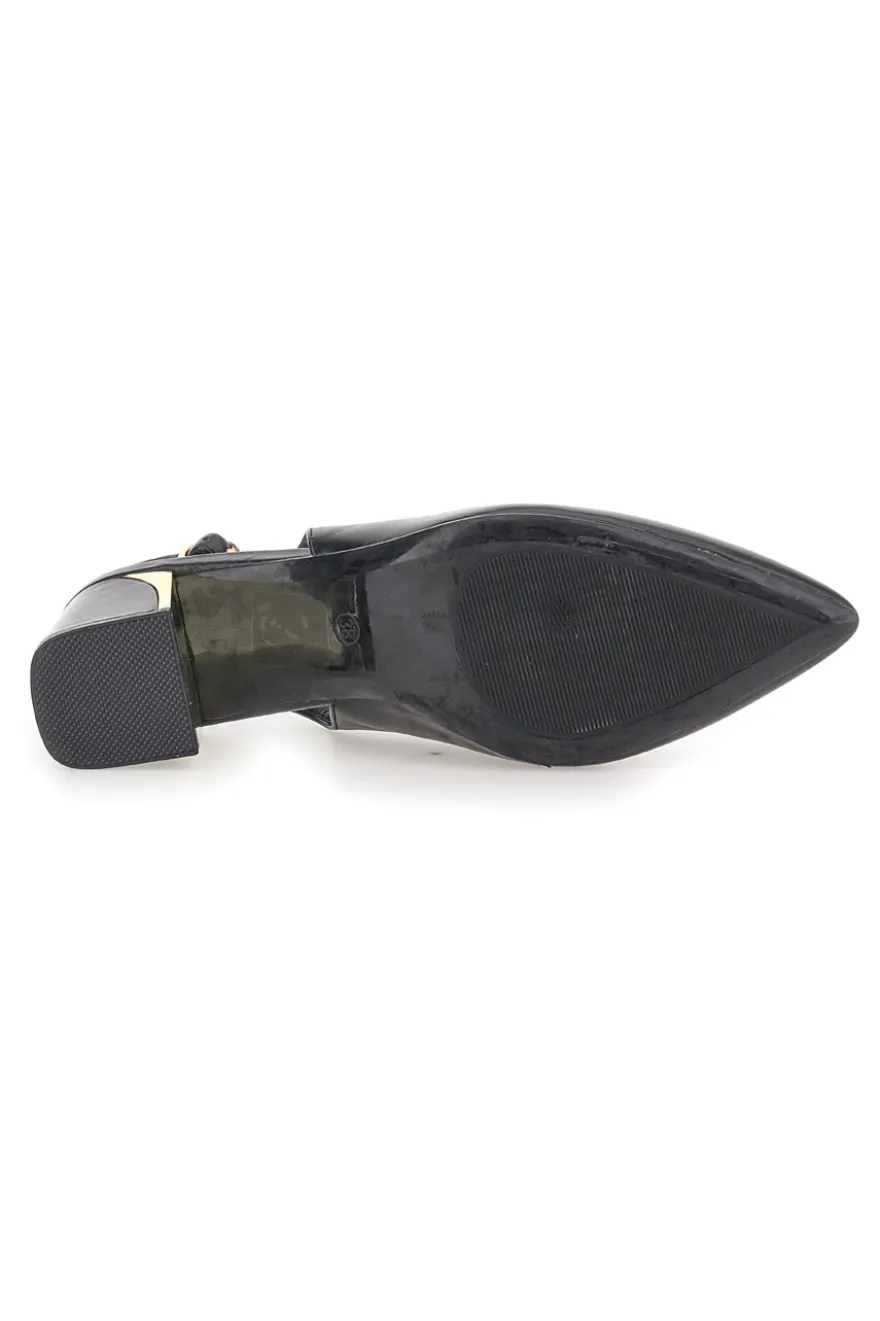 Décolleté Nero slingback tacco medio Mon dieu DQ50233