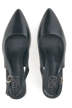 Décolleté Nero slingback tacco medio Mon dieu DQ50233