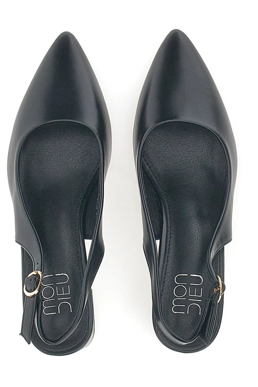 Décolleté Nero slingback tacco medio Mon dieu DQ50233